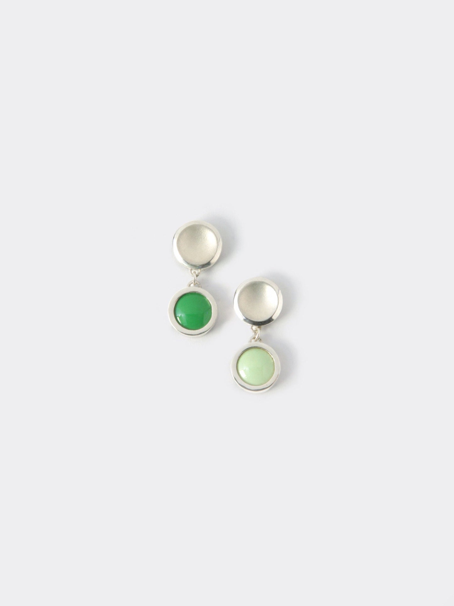 Vitreous Enamel Earring | Everyday Drop Earrings | Sterling Silver Earring|Green Dainty Earrings | Asymmetrical Earrings | Minimal Earring