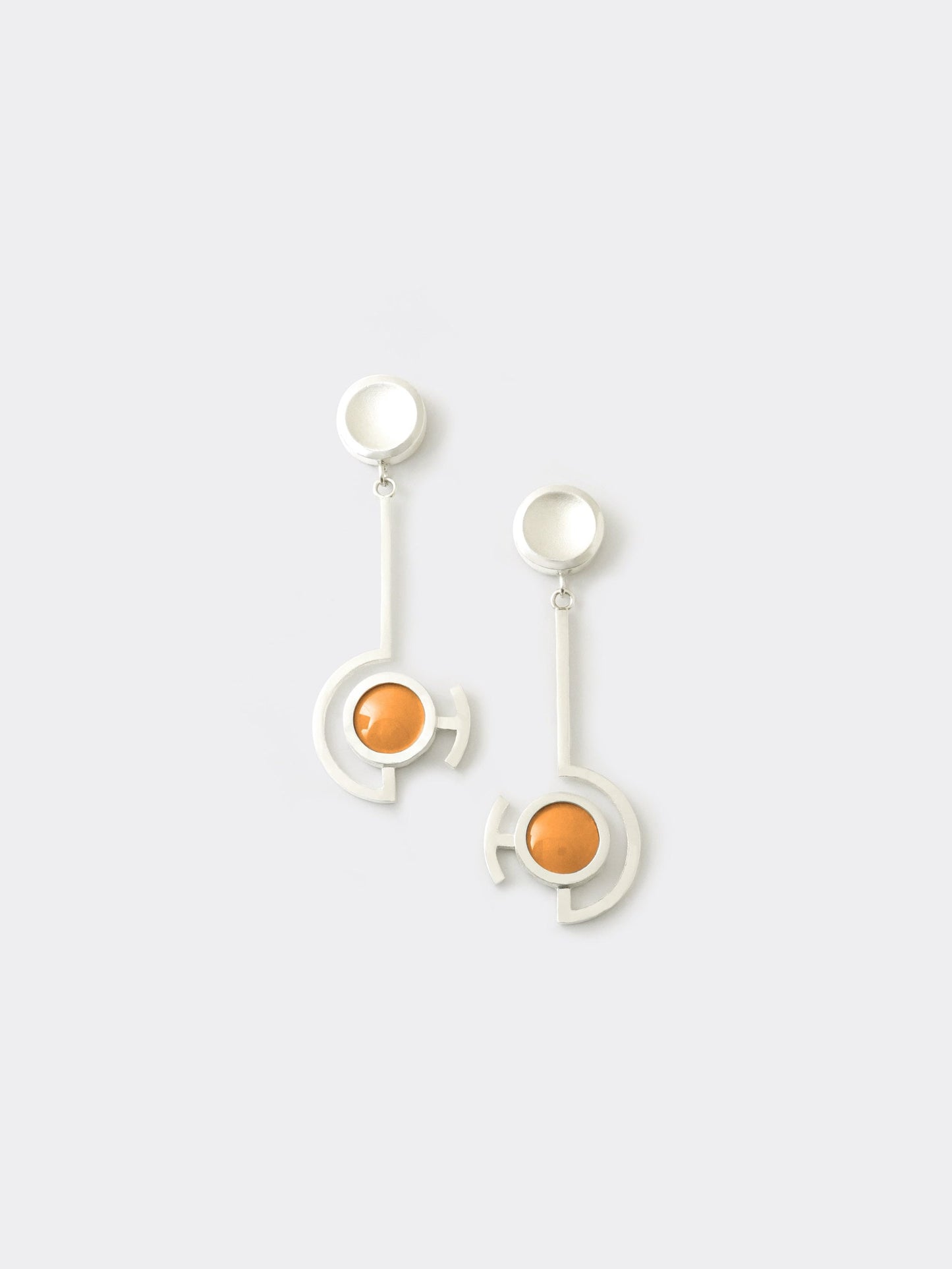 Vitreous Enamel Dangle Earring | Contemporary Earring | Geometric Earring | Sterling Silver Earring | Modern Yellow Dainty Earring