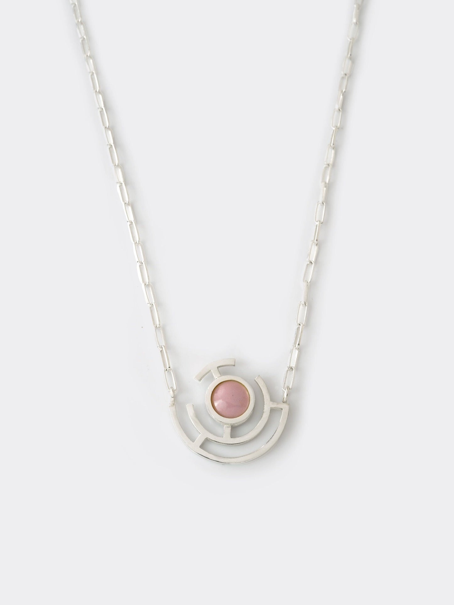 Clover Pink Vitreous Enamel Necklace