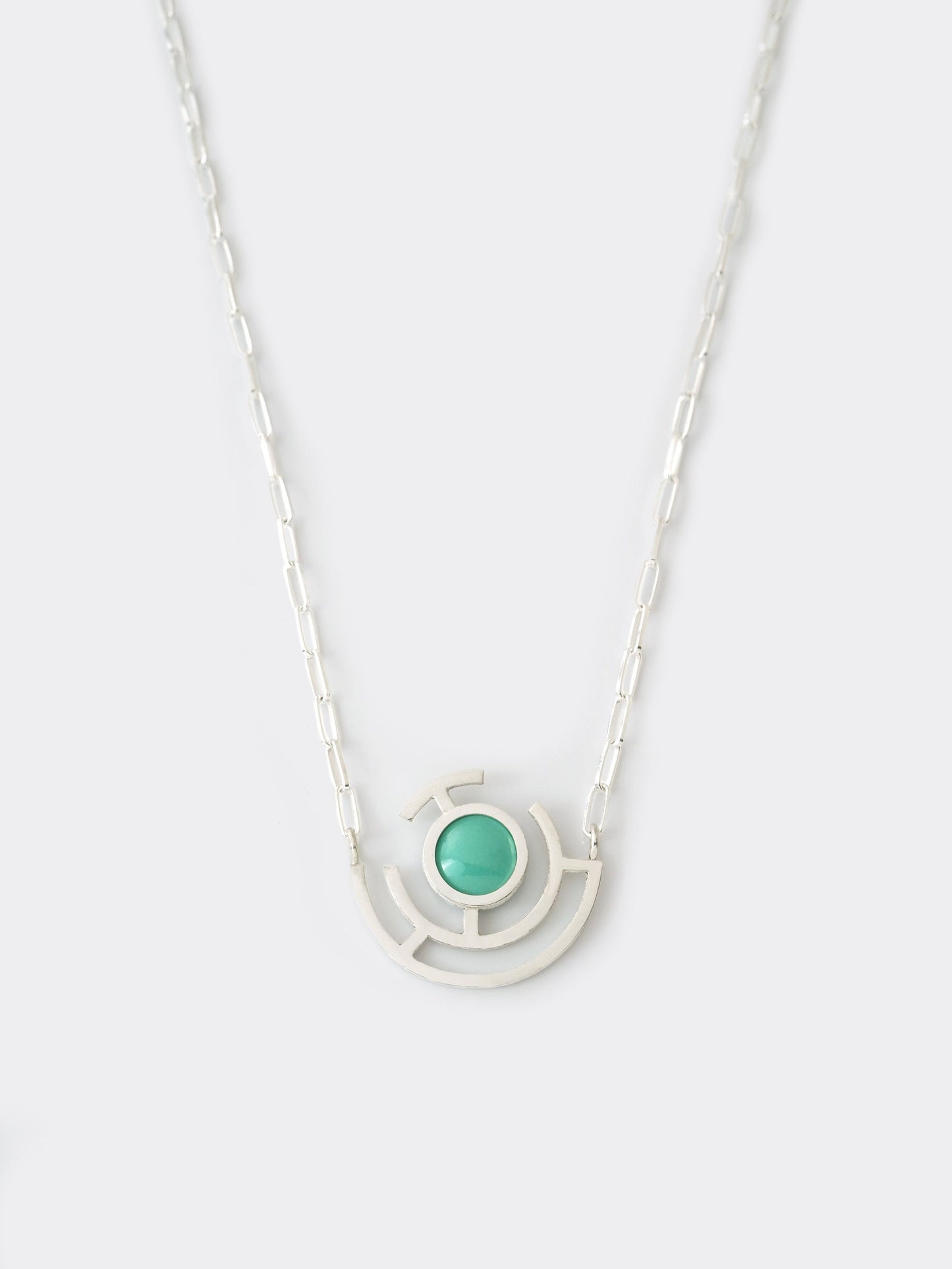 Aquamarine Blue Vitreous Enamel Necklace