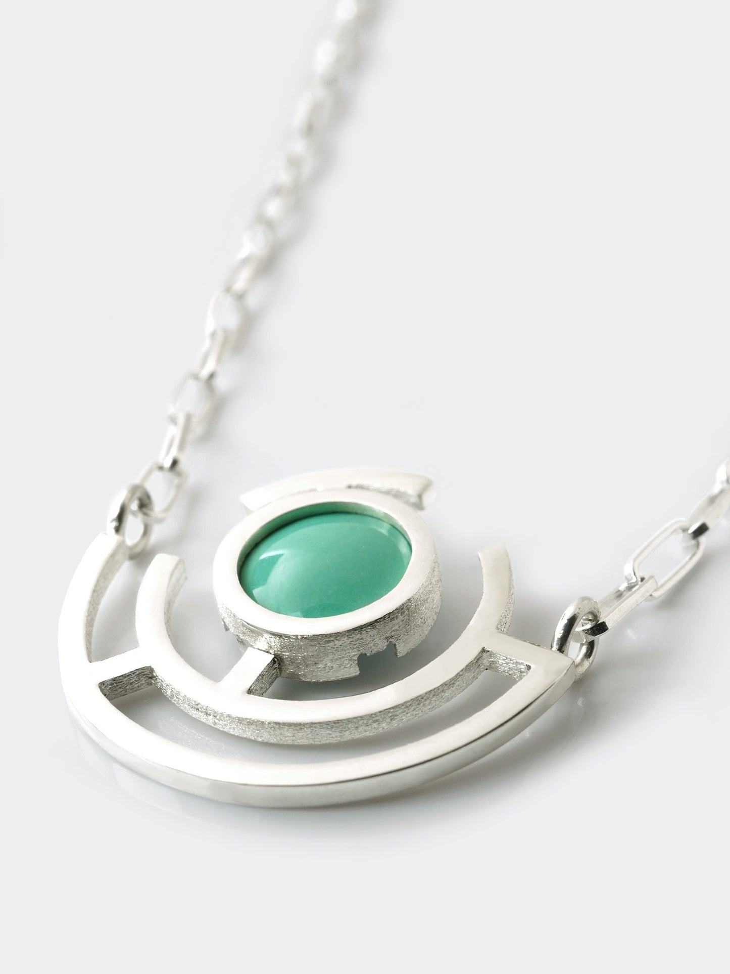 Aquamarine Blue Vitreous Enamel Necklace