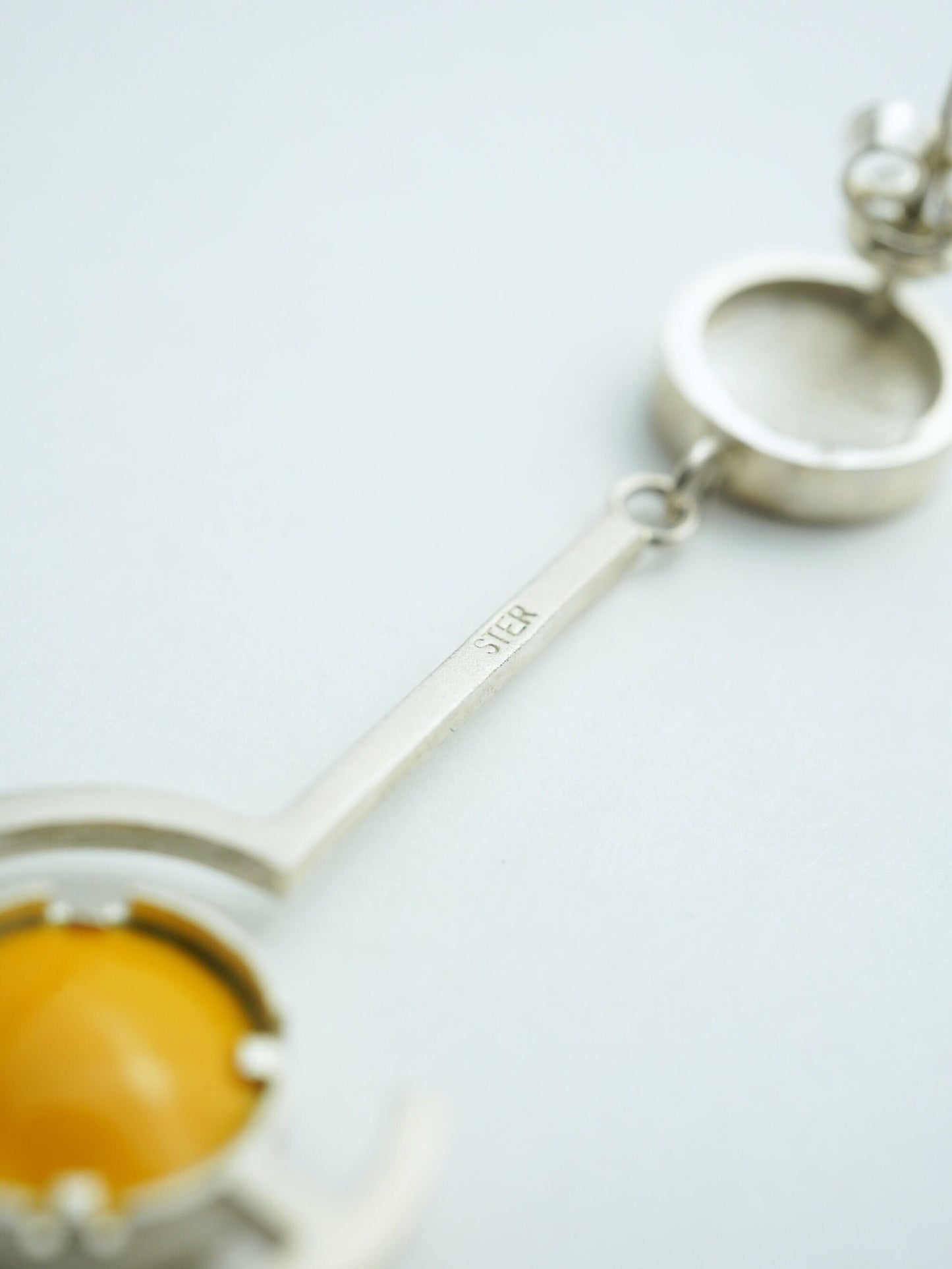 Vitreous Enamel Dangle Earring | Contemporary Earring | Geometric Earring | Sterling Silver Earring | Modern Yellow Dainty Earring