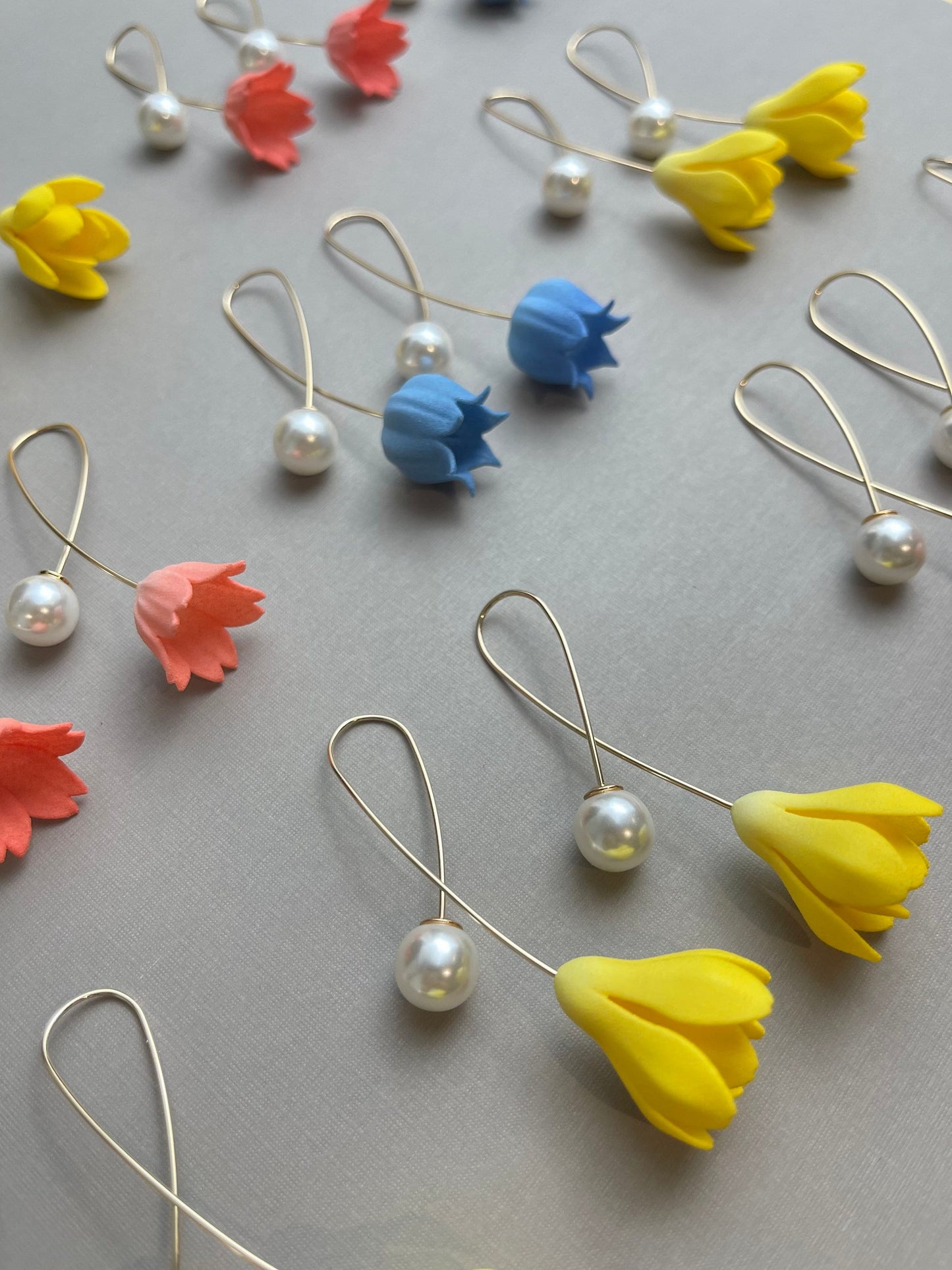 Flower Dangle Earring | 3D Printed Jewelry | 14k Gold Filled Earring | Light Weight Earring | Gift For Her | Lily of Valley Flower Earring