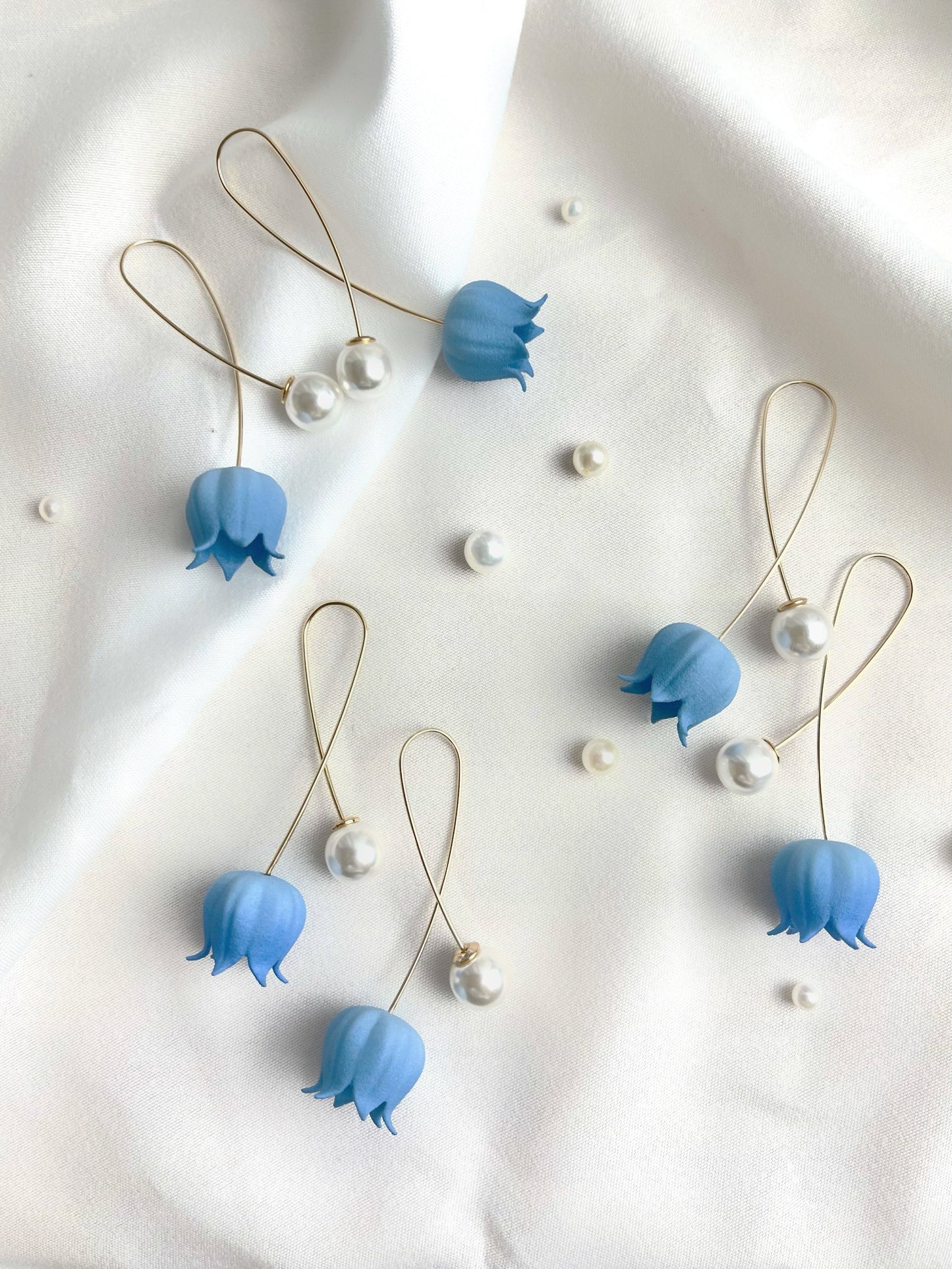 Flower Dangle Earring | 3D Printed Jewelry | 14k Gold Filled Earring | Light Weight Earring | Gift For Her | Lily of Valley Flower Earring