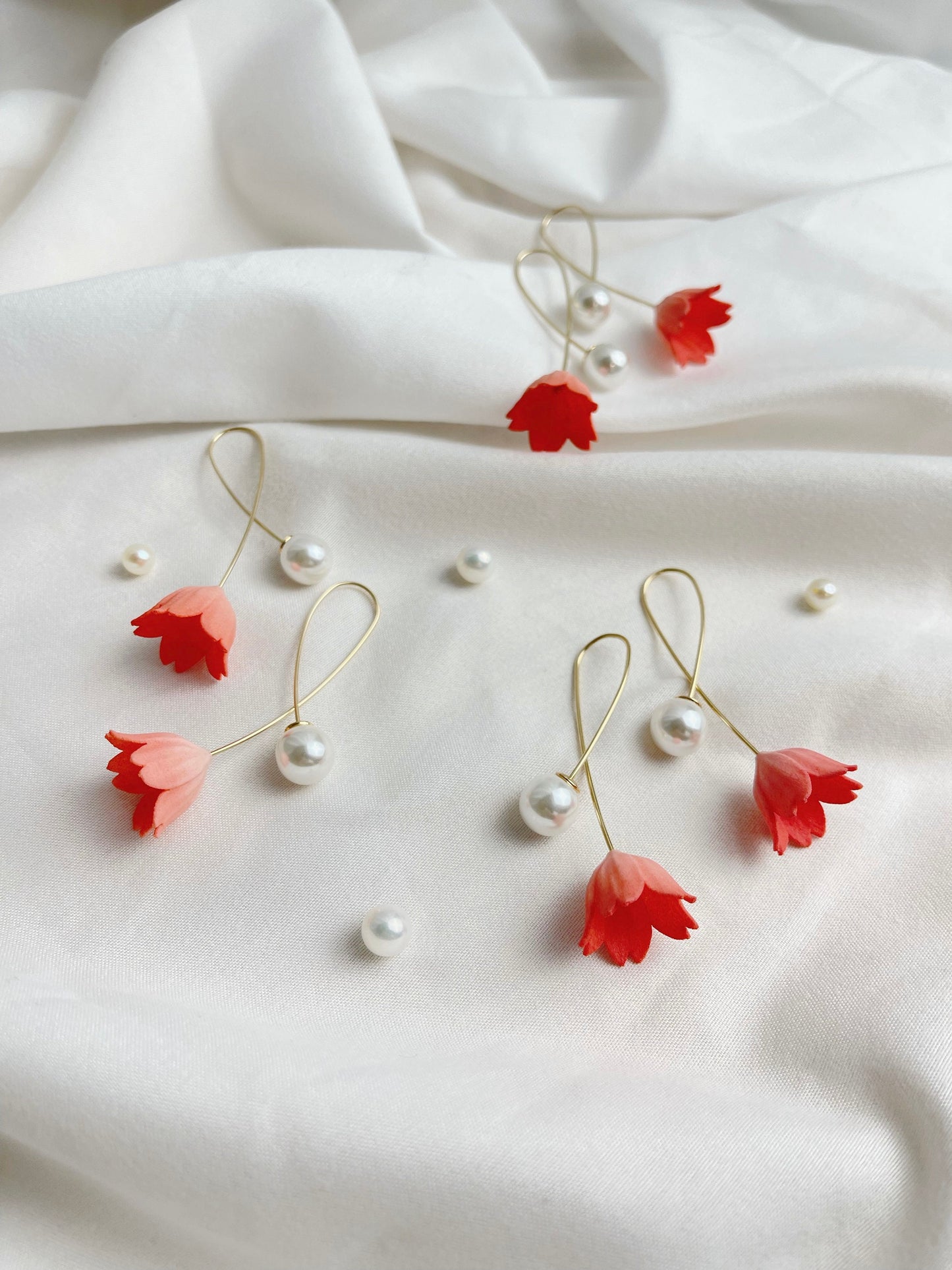 Flower Dangle Earring | 3D Printed Jewelry | 14k Gold Filled Earring | Light Weight Earring | Gift For Her | Cherry Blossom Flower Earring