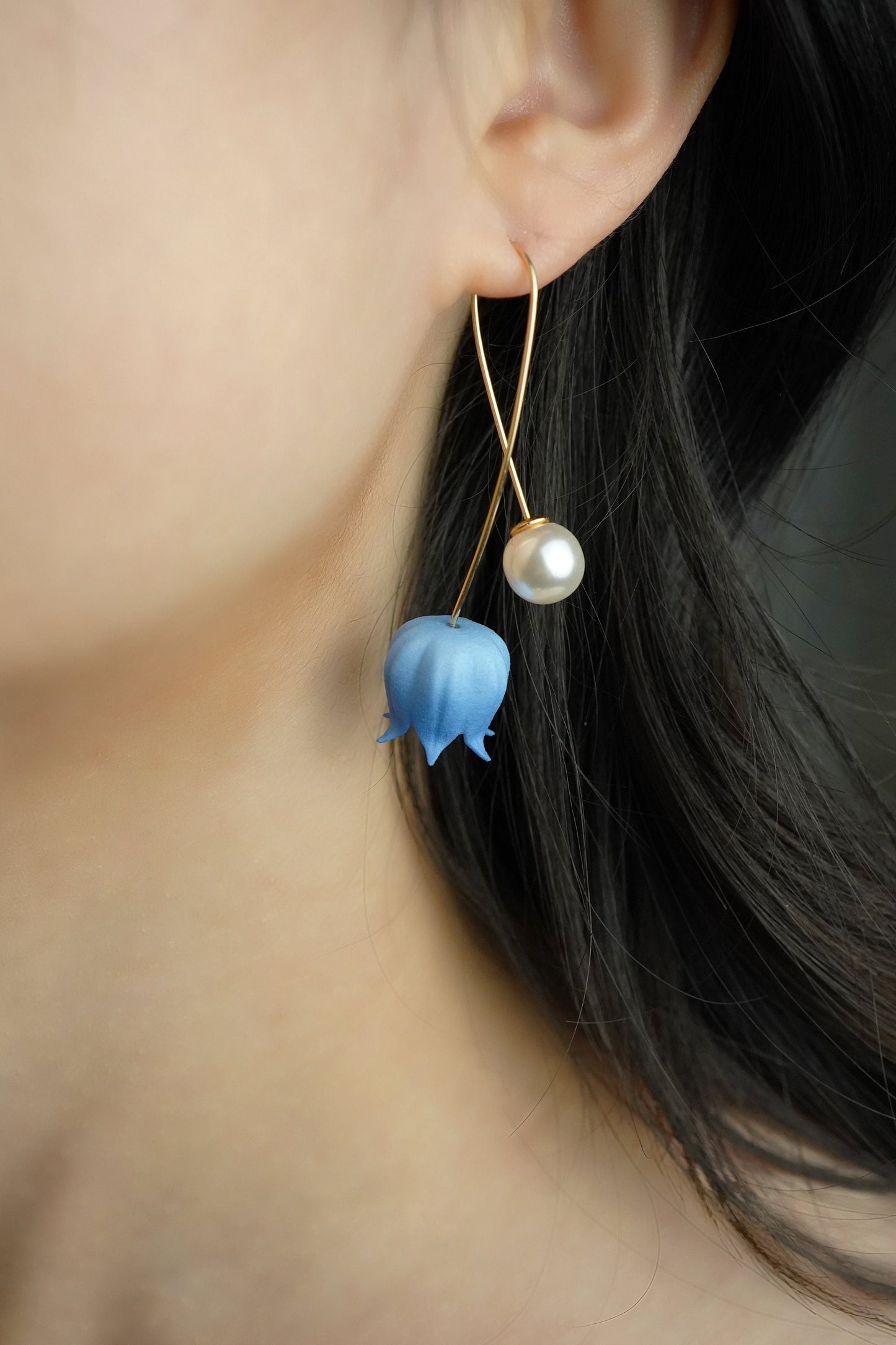 Flower Dangle Earring | 3D Printed Jewelry | 14k Gold Filled Earring | Light Weight Earring | Gift For Her | Lily of Valley Flower Earring