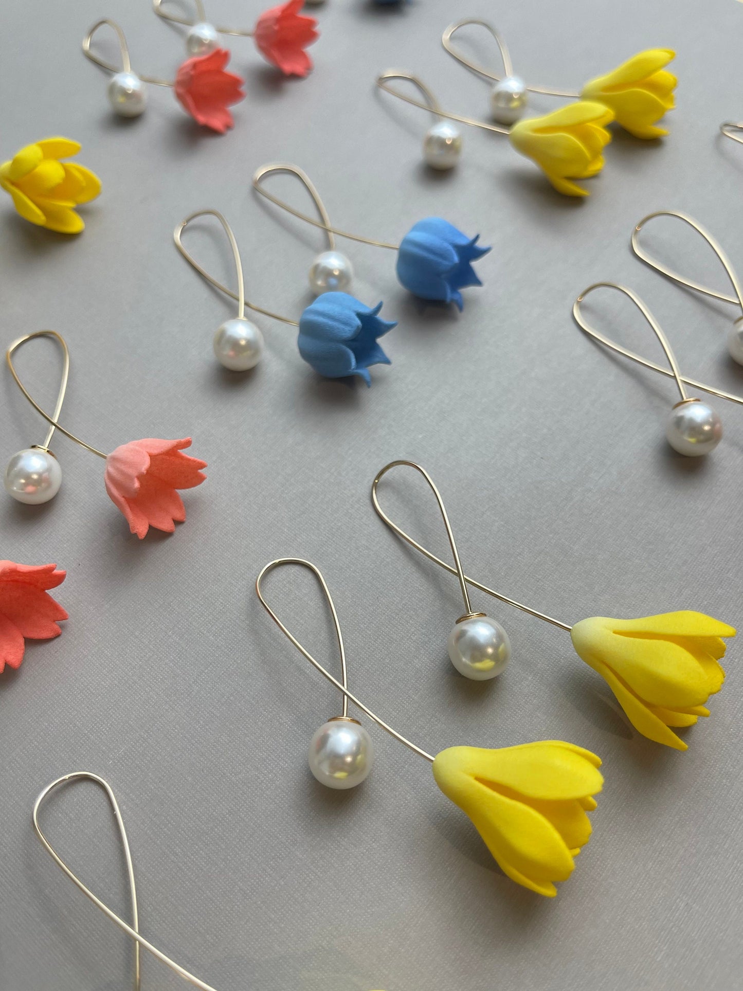 Flower Dangle Earring | 3D Printed Jewelry | 14k Gold Filled Earring | Light Weight Earring | Gift For Her | Cherry Blossom Flower Earring