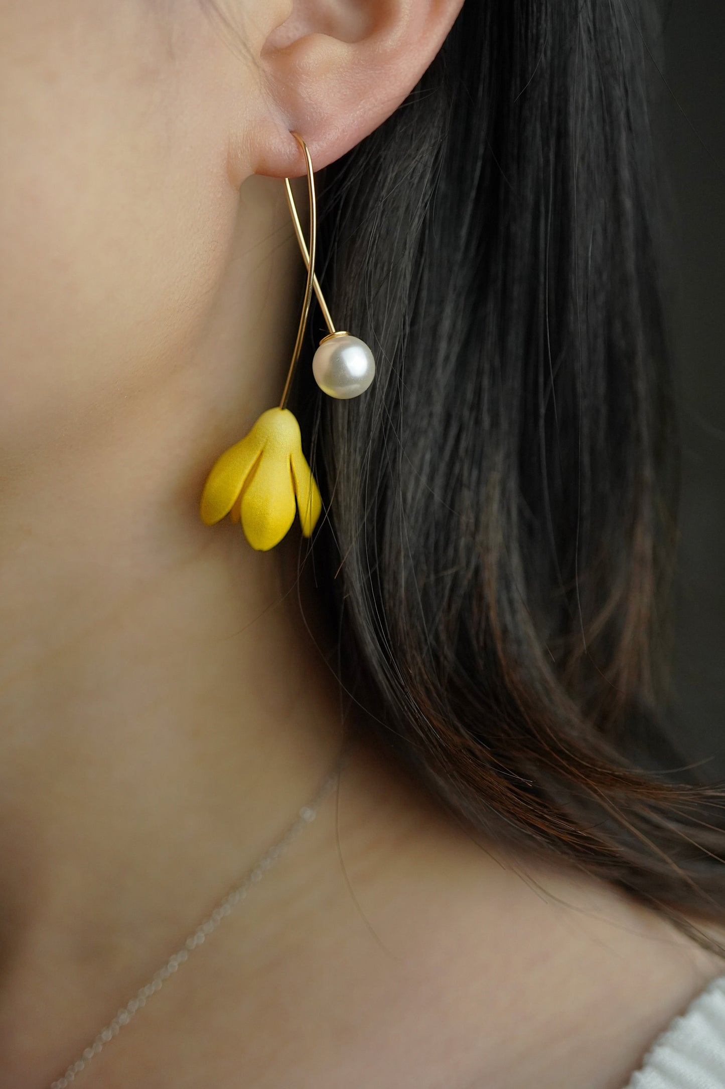 Flower Dangle Earring | 3D Printed Jewelry | 14k Gold Filled Earring | Light Weight Earring | Gift For Her | Magnolia Flower Earring